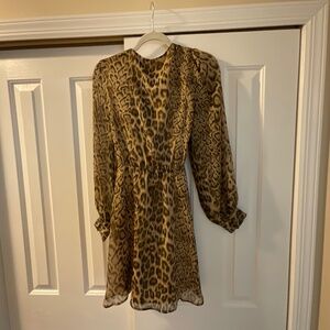 Express Leopard Wrap Style Look Dress